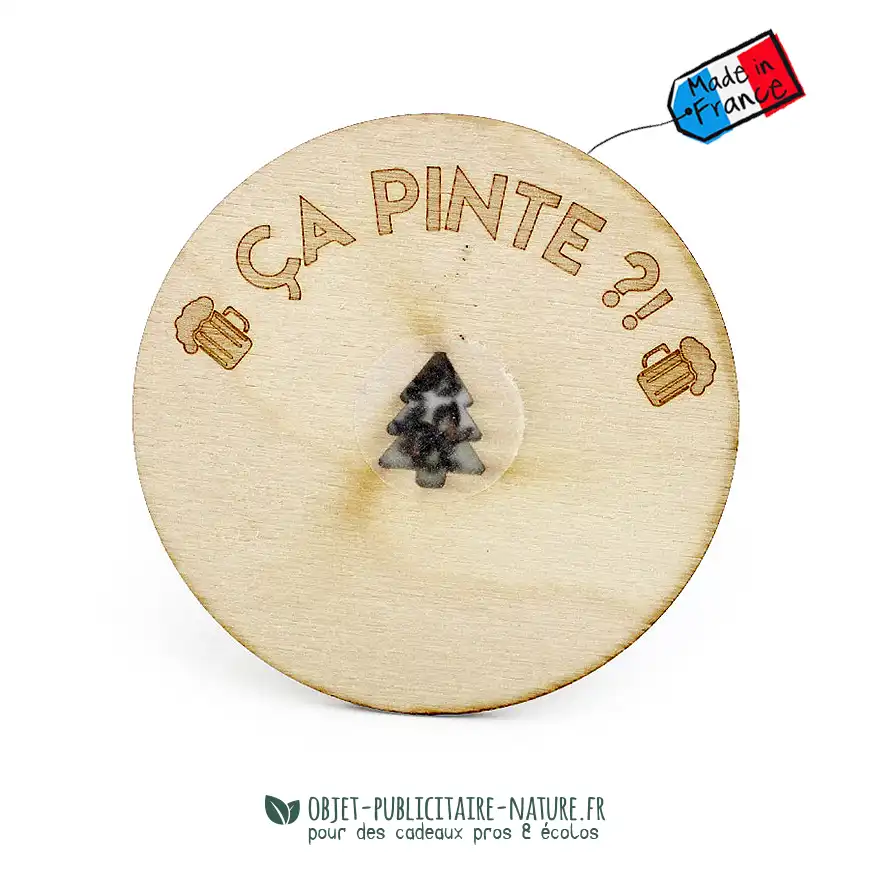 Sous-verre en bois a planter personnalisé