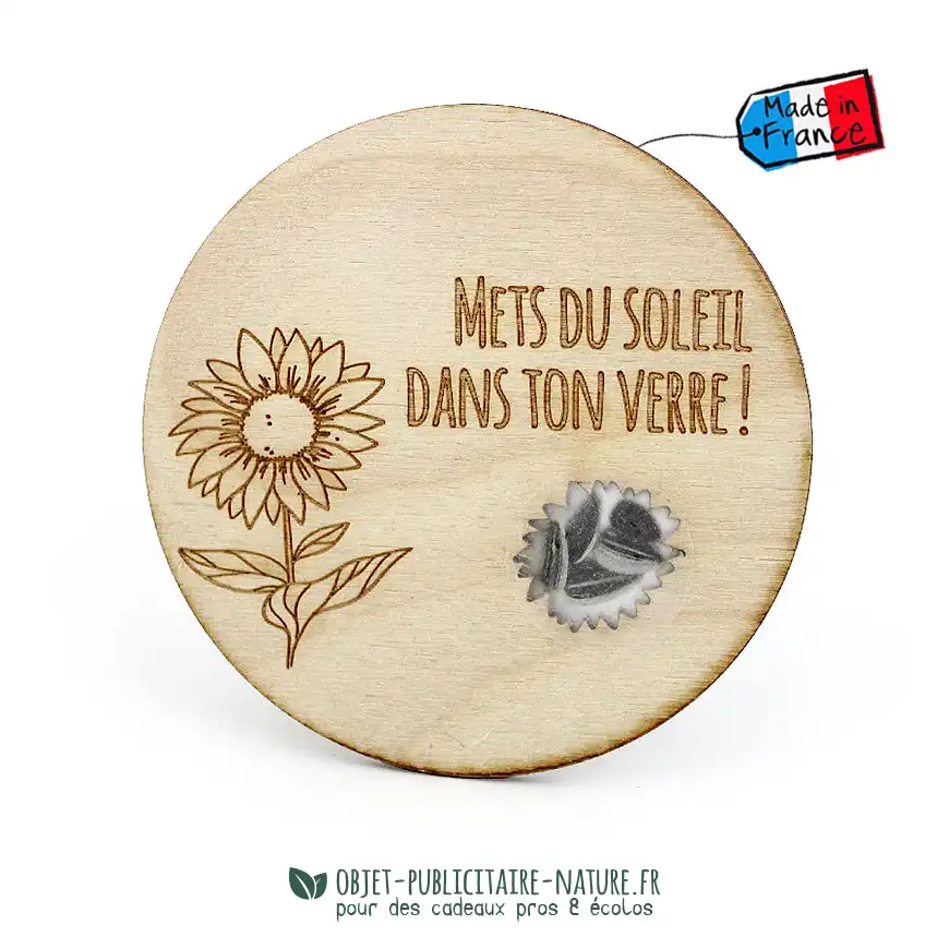 Sous-verre en bois a planter à personnaliser