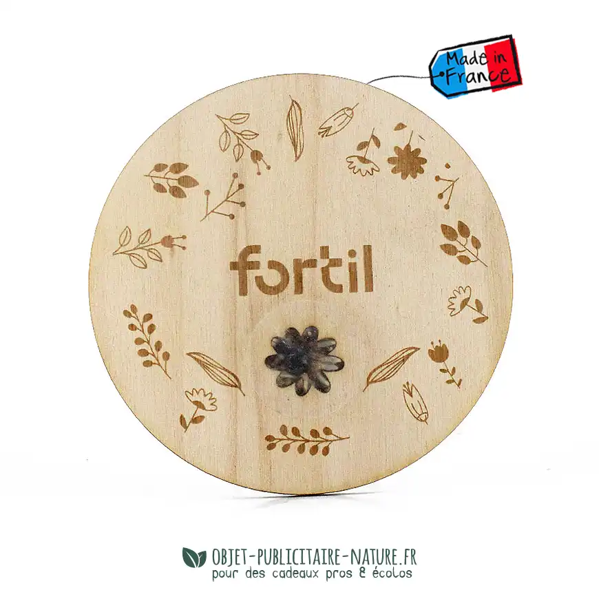 Sous-verre en bois a planter personnalisable