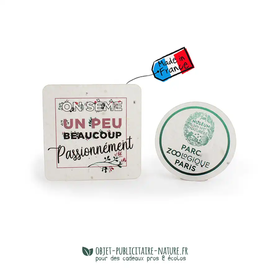 Sous bock publicitaire en papier ensemencé à personnaliser