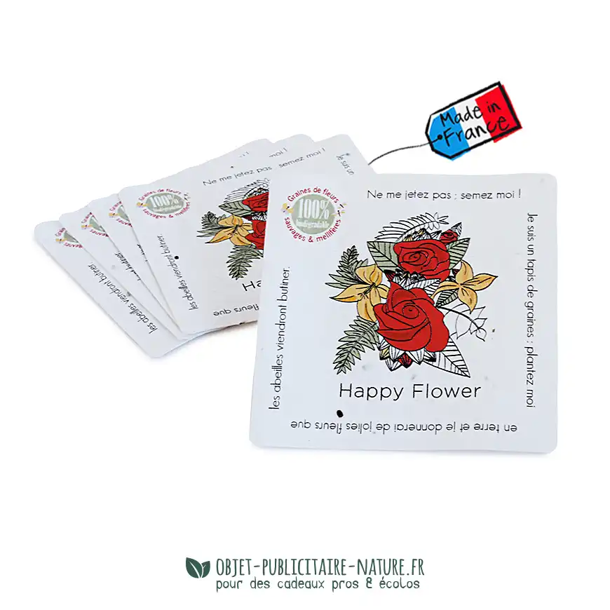 Sous bock publicitaire en papier ensemencé à personnaliser