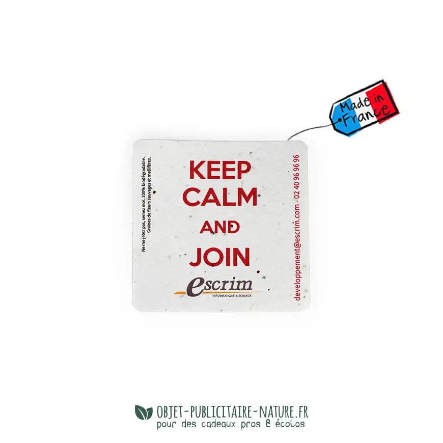 Sous bock publicitaire en papier ensemencé personnalisé