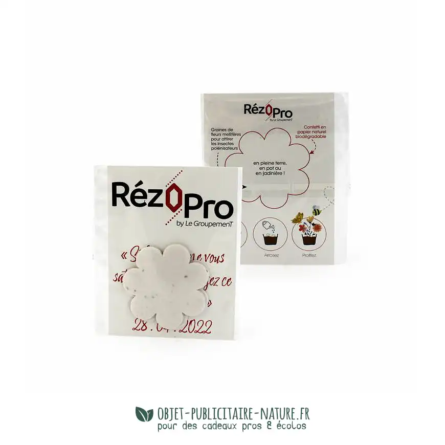 Pochette de 10 confettis fleurs en papier ensemencé personnalisable