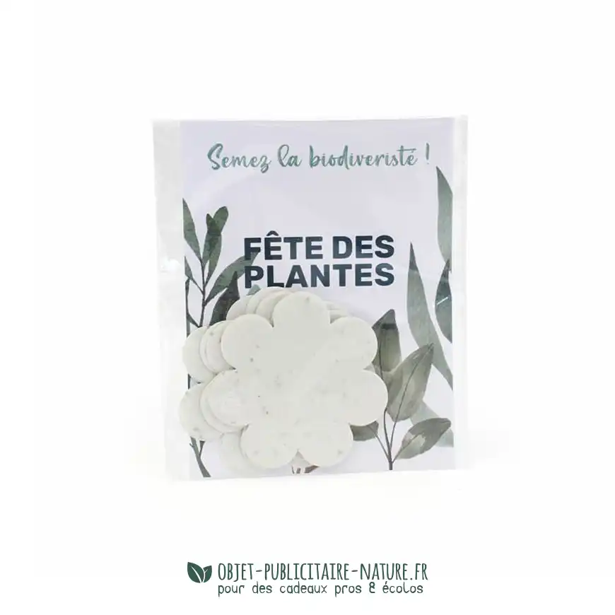 Pochette de 10 confettis fleurs en papier à graines personnalisable