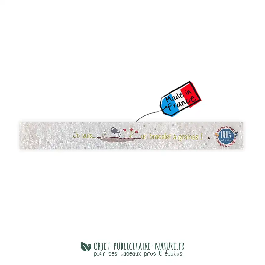 Bracelet publicitaire en papier graines personnalisable