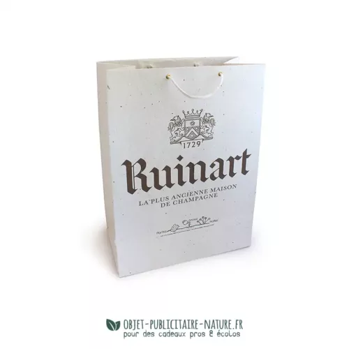 Sac papier graines publicitaire avec cordelette format 450x390x16mm à personnaliser
