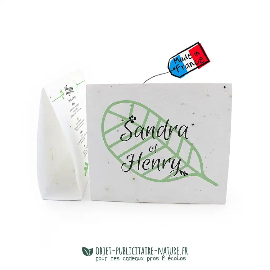 Calendrier chevalet publicitaire en papier graines format 145x125x45 personnalisable