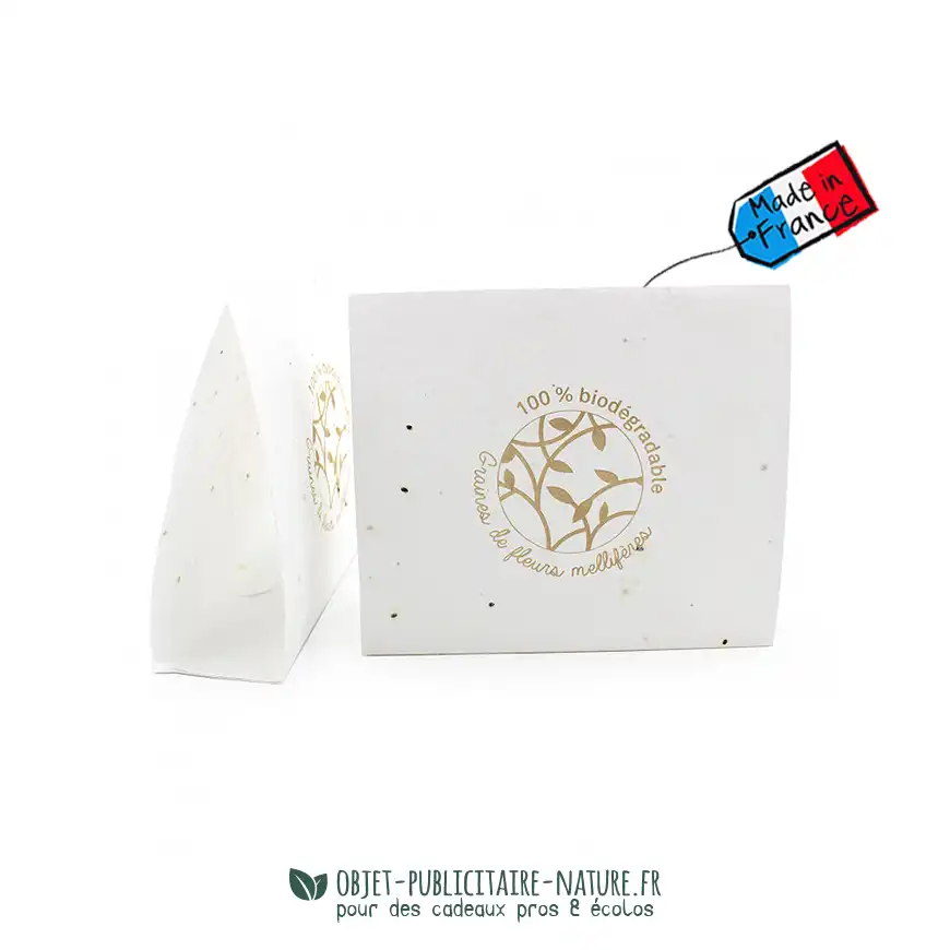 Calendrier chevalet publicitaire en papier graines format 145x125x45 personnalisé