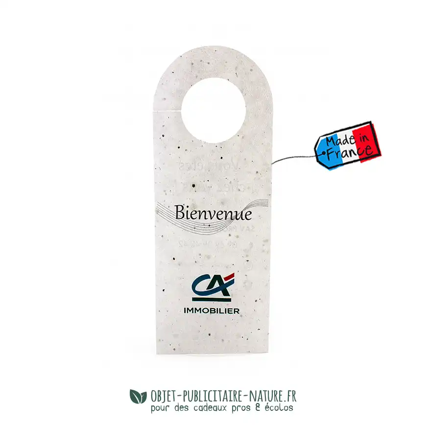Accroche-porte publicitaire en papier ensemencé à personnaliser