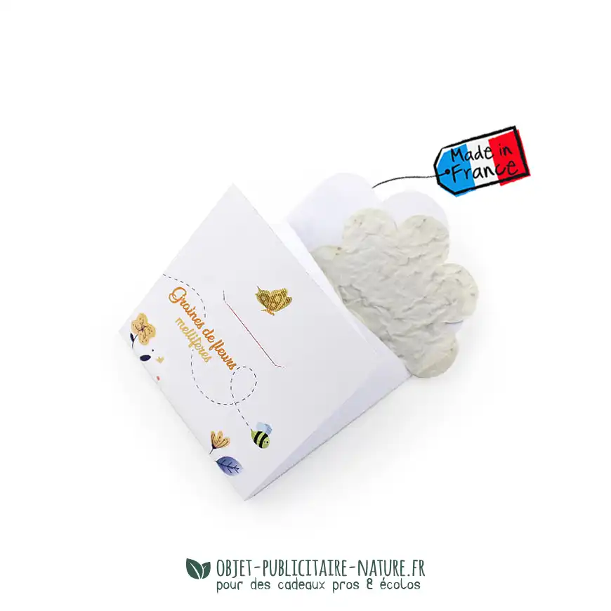 Etui publicitaire avec confettis à graines personnalisable