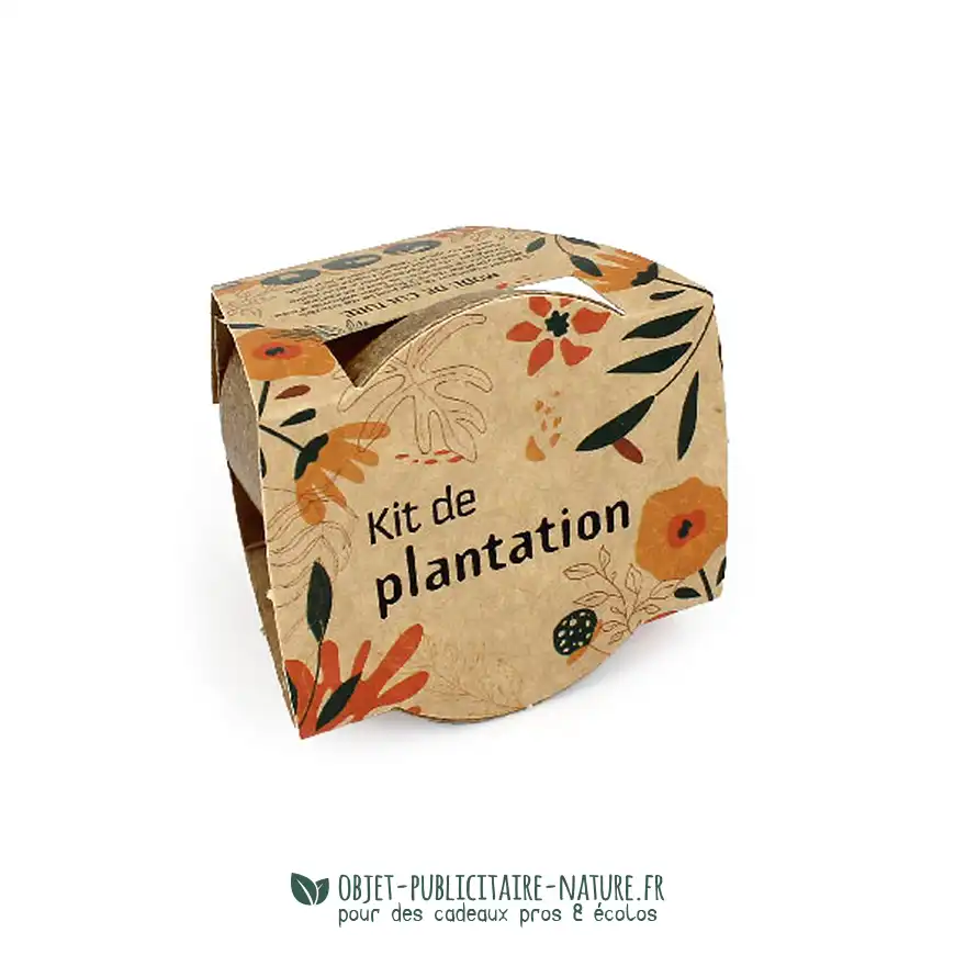 Kit de plantation publicitaire en pot paille de riz à personnaliser