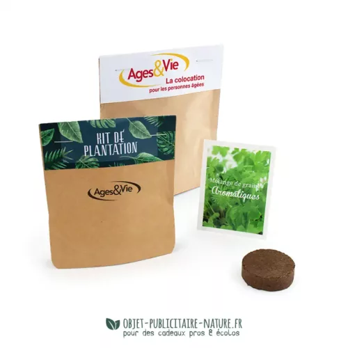 Kit de plantation sac autoportant kraft personnalisable mini format