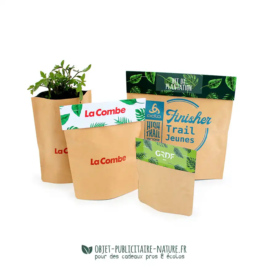 Kit de plantation sac autoportant kraft à personnaliser mini format