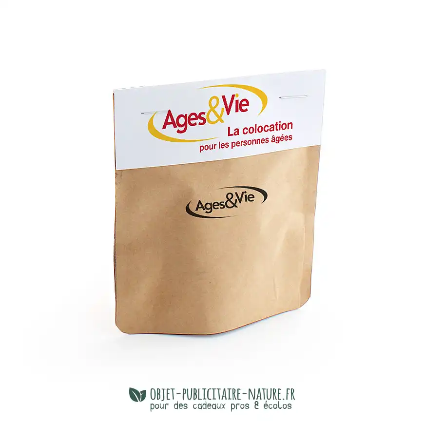 Kit de plantation publicitaire sac autoportant kraft à personnaliser mini format