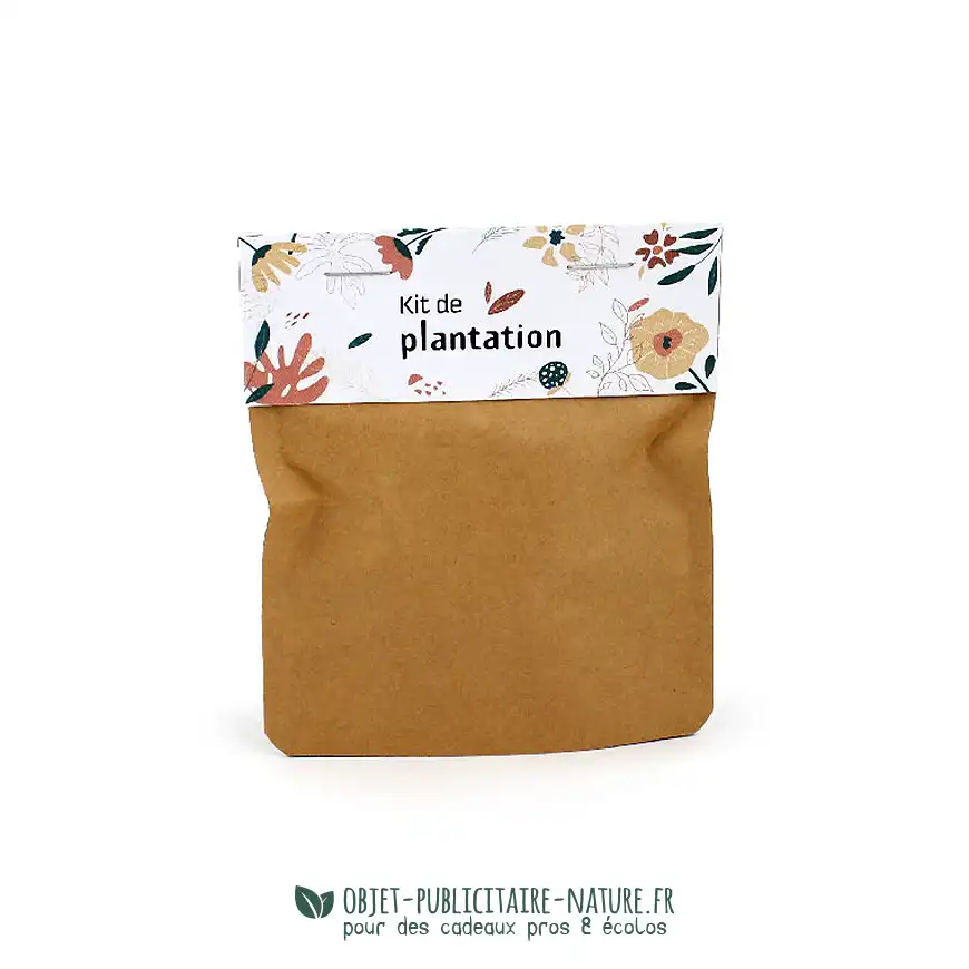 Kit de plantation publicitaire sac autoportant kraft personnalisable mini format