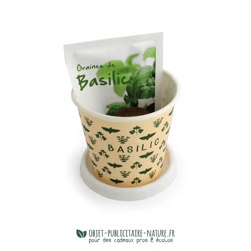 Kit de plantation publicitaire pot en carton personnalisable