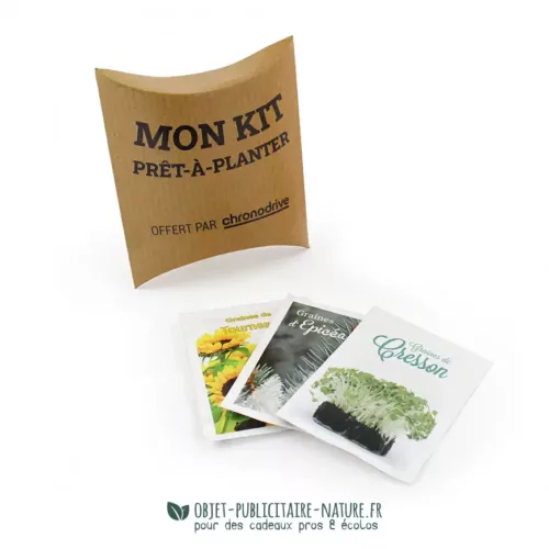 Berlingot publicitaire de 3 sachets de graines