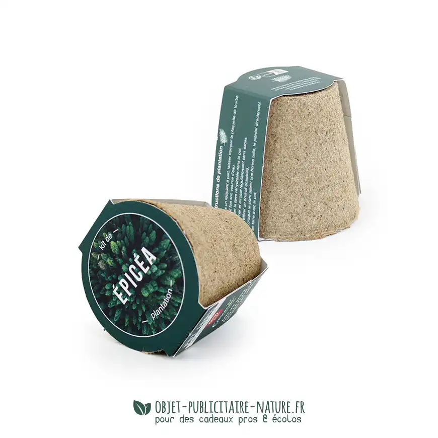 Kit de plantation publicitaire pot en cellulose personnalisable