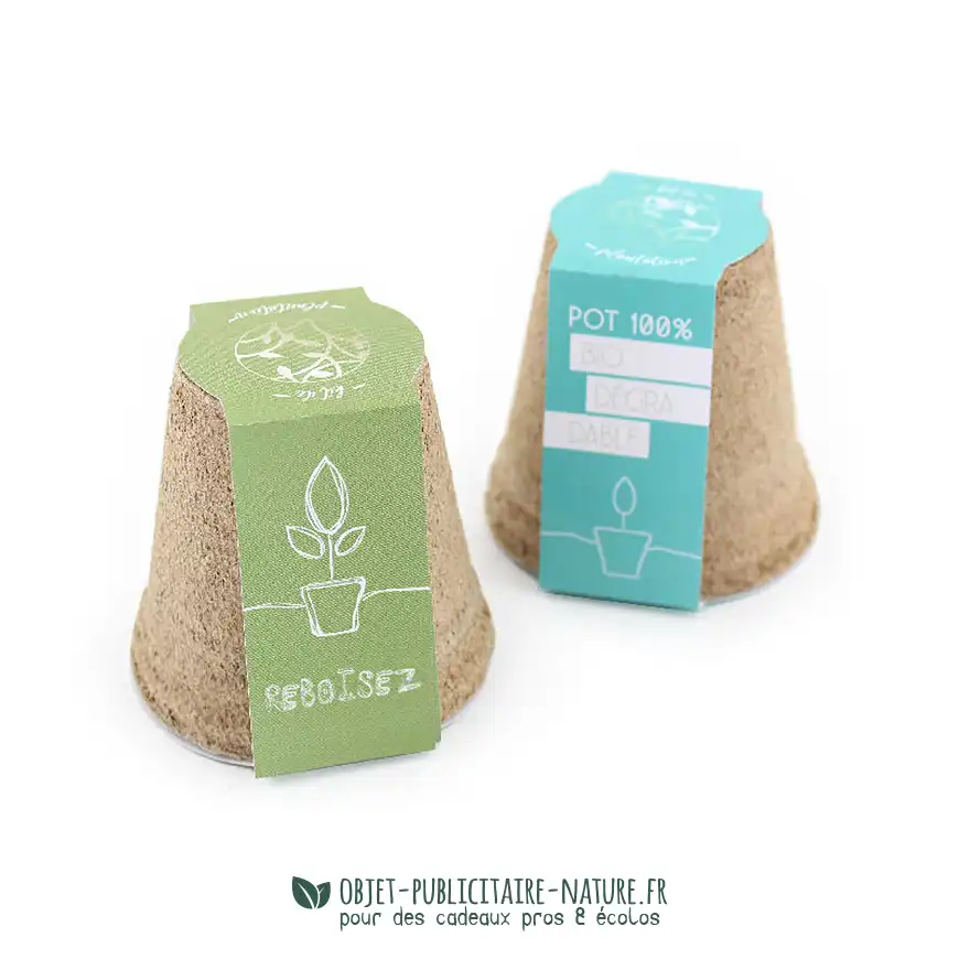 Kit de plantation publicitaire pot en cellulose à personnaliser
