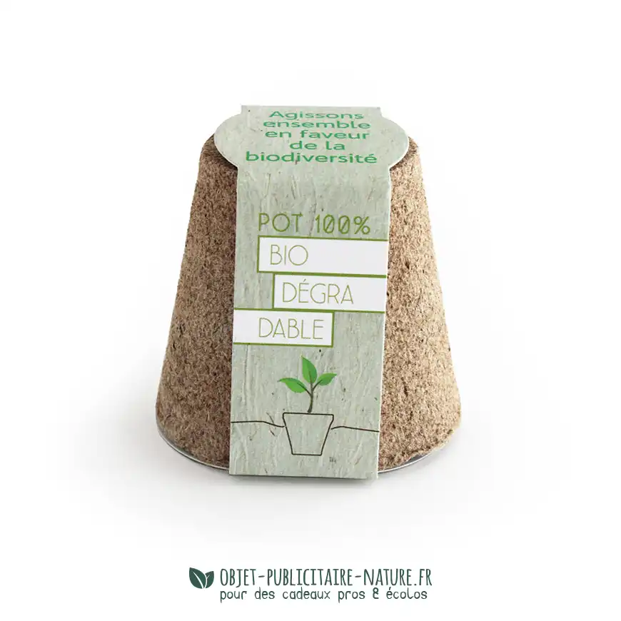 Kit de plantation publicitaire pot en cellulose personnalisé