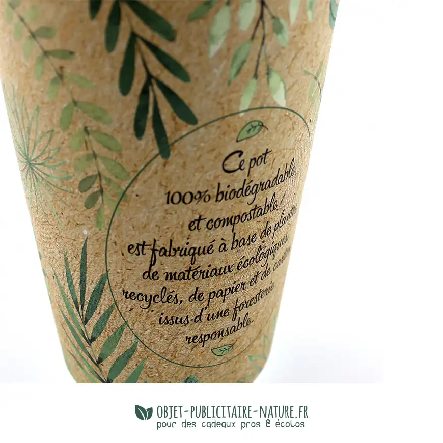 Smoothie plante publicitaire dans gobelet carton à personnaliser